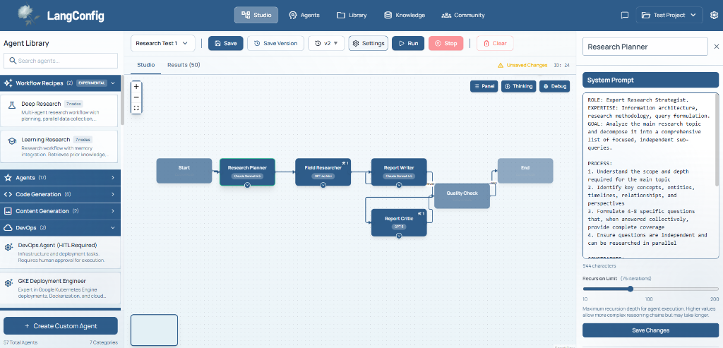 LangConfig Workflow Builder